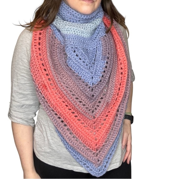 Handcrafted Crochet Cowl Neck Scarf New Handmade by Seller One Size Adult Knit - Picture 3 of 16